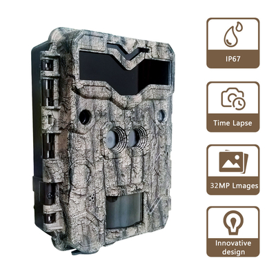 Jeu des caméras 4K de chasse de 32MP Dual Lens HD aucune caméra de faune de lueur