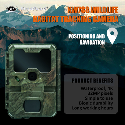 KW788 Caméra de chasse caméra imperméable à l'eau 4K 32MP vision nocturne caméra infrarouge imperméable caméra forestière
