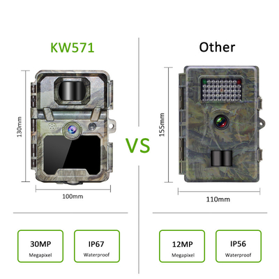 KW571 usine OEM ODM Mini Wildlife Scouting Caméra de piste Timelapse IP67 Sensor CMOS sans éclat et mémoire SD