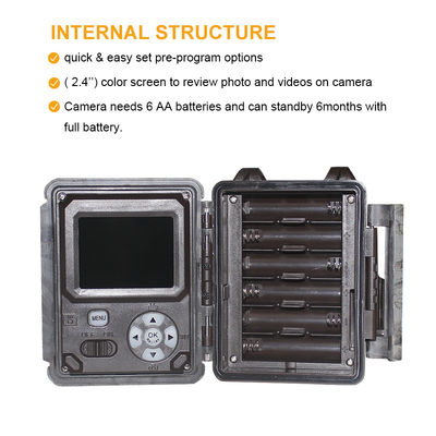 KW561 Trail Infra Cam Mini 30MP 0,25s Vitesse Résolution vidéo 4K Capteur CMOS étanche SD Me