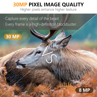 KW696 caméra de chasse en plein air double objectif 30MP caméra de piste sans lueur 1080p vision nocturne 512G pour