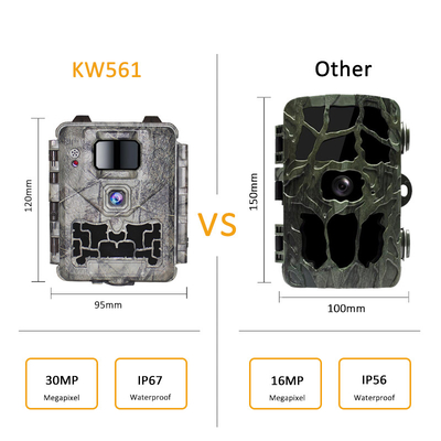 KW561 Trail Infra Cam Mini 30MP 0,25s Vitesse Résolution vidéo 4K Capteur CMOS étanche SD Me