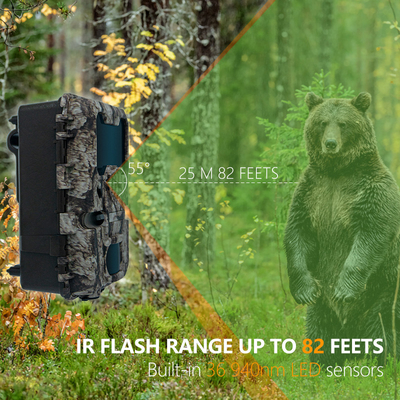 KW865 WIFI Caméra cachée Caméra de chasse sans fil extérieure IP67 20MP Caméra de piste qui envoie des images à votre