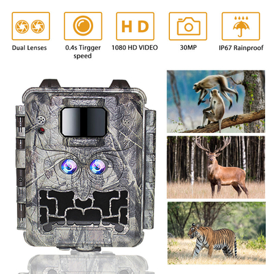 KW591 caméra de la faune sans éclat double capteur 1080P imperméable à l'eau IP67 0.4s vitesse de déclenchement jusqu'à 512 Go de stockage Caméra de chasse