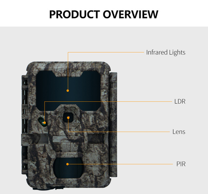 KW865 WIFI Caméra cachée imperméable à l'eau IP67 20MP 0.6s vitesse de déclenchement jusqu'à 512GB de stockage