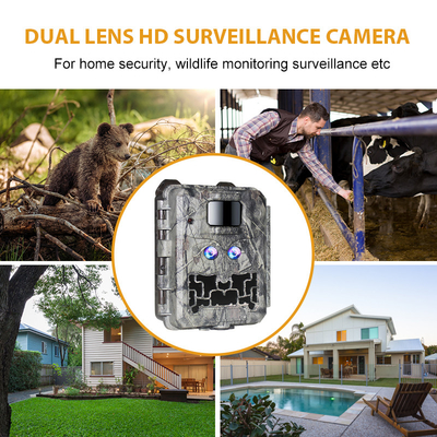 Caméra de la faune KW591 sans lueur double capteur 1080P imperméable à l'eau IP67 0.4s vitesse de déclenchement jusqu'à 512 Go de stockage Caméra de chasse