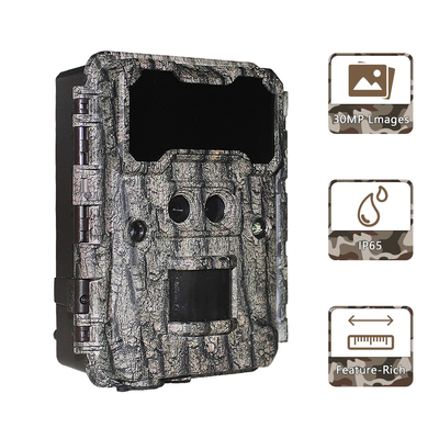 Caméra de chasse en plein air KW696 double objectif 30MP imperméable à l'eau IP67 1080p vision nocturne jusqu'à 512GB de stockage caméra de piste sans lueur