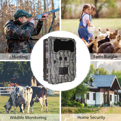 Caméra de chasse en plein air KW696 double objectif 30MP imperméable à l'eau IP67 1080p vision nocturne jusqu'à 512GB de stockage caméra de piste sans lueur