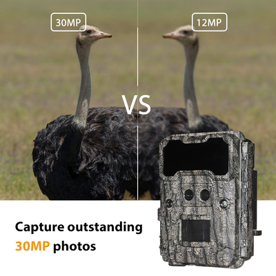 Caméra de chasse en plein air KW696 double objectif 30MP imperméable à l'eau IP67 1080p vision nocturne jusqu'à 512GB de stockage caméra de piste sans lueur