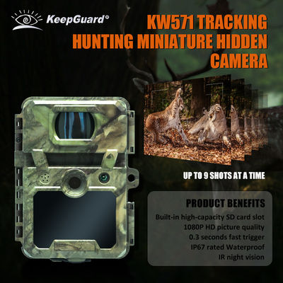 Caméra de chasse IP67 sans éclat avec support de micro-objectif de 450 mm et caméras de chasse HD d'intervalle 1s-60m