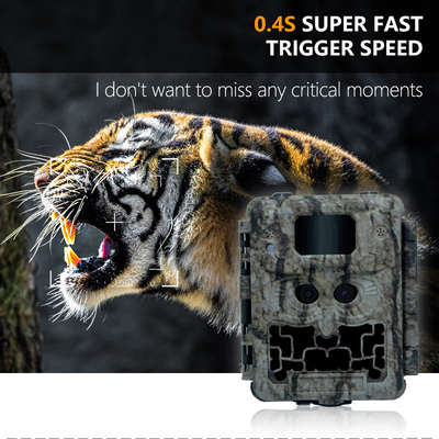 Caméra de chasse KW591 sans éclat double capteur 1080P imperméable à l'eau IP67 0.4s vitesse de déclenchement jusqu'à 512 Go de stockage Caméra de chasse