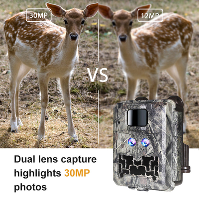Caméra de chasse KW591 sans éclat double capteur 1080P imperméable à l'eau IP67 0.4s vitesse de déclenchement jusqu'à 512 Go de stockage Caméra de chasse