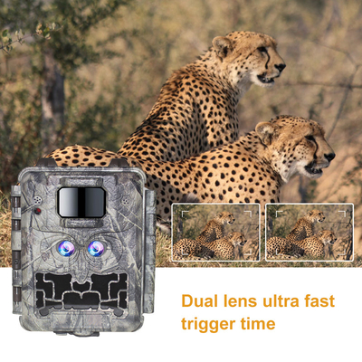 Caméra de chasse KW591 sans éclat double capteur 1080P imperméable à l'eau IP67 0.4s vitesse de déclenchement jusqu'à 512 Go de stockage Caméra de chasse