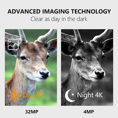 Caméra d'imagerie thermique KW788 imperméable à l'eau IP65 vidéo 4K 32MP avec 0.25s vitesse de déclenchement prise en charge de la revue en direct via WIFI