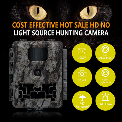 Caméra de trail de faune pas de lueur 30MP Image 1080P Vidéo imperméable à l'eau IP67 jusqu'à 512GB Stockage Prix compétitif Caméra de chasse