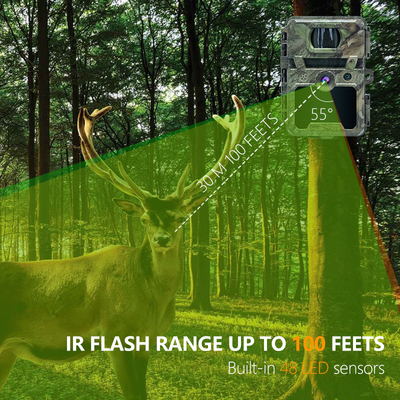 KW571 Mini Caméra de chasse sans fil IP67 Sensor CMOS sans éclairage Carte SD Jeu furtif de forêt pas cher bas