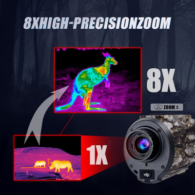 Monoculaire d'imagerie thermique haute performance avec super résolution IA et 10 heures d'autonomie pour les activités de plein air et la surveillance