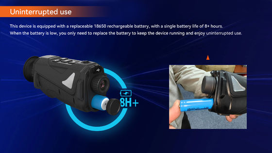 Binoculaires thermiques avec un dispositif de vision nocturne à 850 nm doté d'un zoom numérique 8x