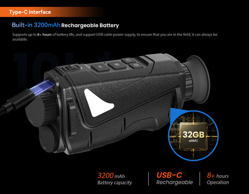 Binoculaires thermiques avec un dispositif de vision nocturne à 850 nm doté d'un zoom numérique 8x