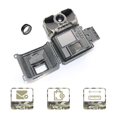 La caméra extérieure CMOS de traînée de faune de GSM MMS camouflent 30MP 4G 1080P chassant la caméra