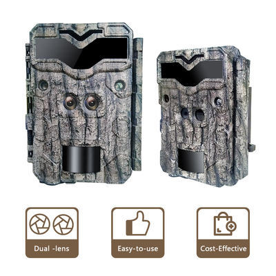 la double lentille 4K gardent la caméra de chasse extérieure de vision de Trail Camera Night de garde