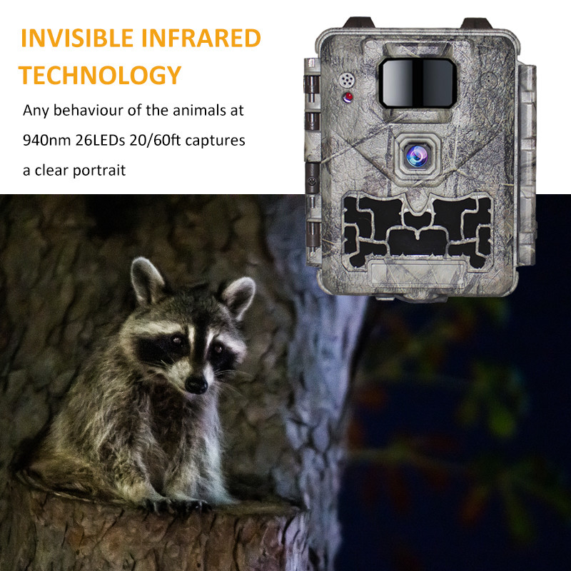 KW561 Trail Infra Cam Mini 30MP 0,25s Vitesse Résolution vidéo 4K Capteur CMOS étanche SD Me