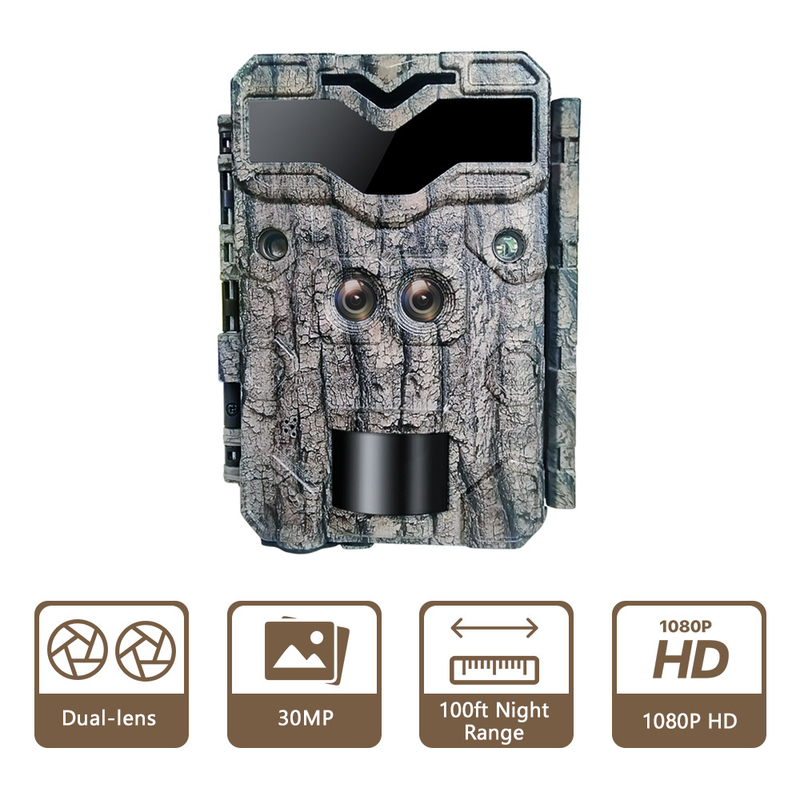 KW698A caméra de chasse à double objectif 2 capteurs caméra de reconnaissance 4K caméra de jeu de vision nocturne