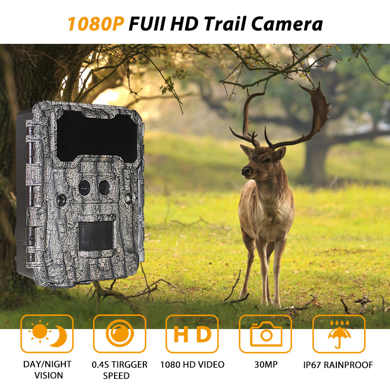 Keepguard double objectif 30MP No-Glow LED trail caméra 1080P Vision nocturne Jeu de chasse