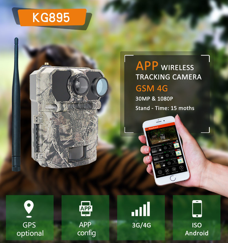 Affichage LCD 4G Caméra de piste programmable 940nm sans éclairage ICCID FTP SMTP MMS APP contrôle des accessoires de chasse